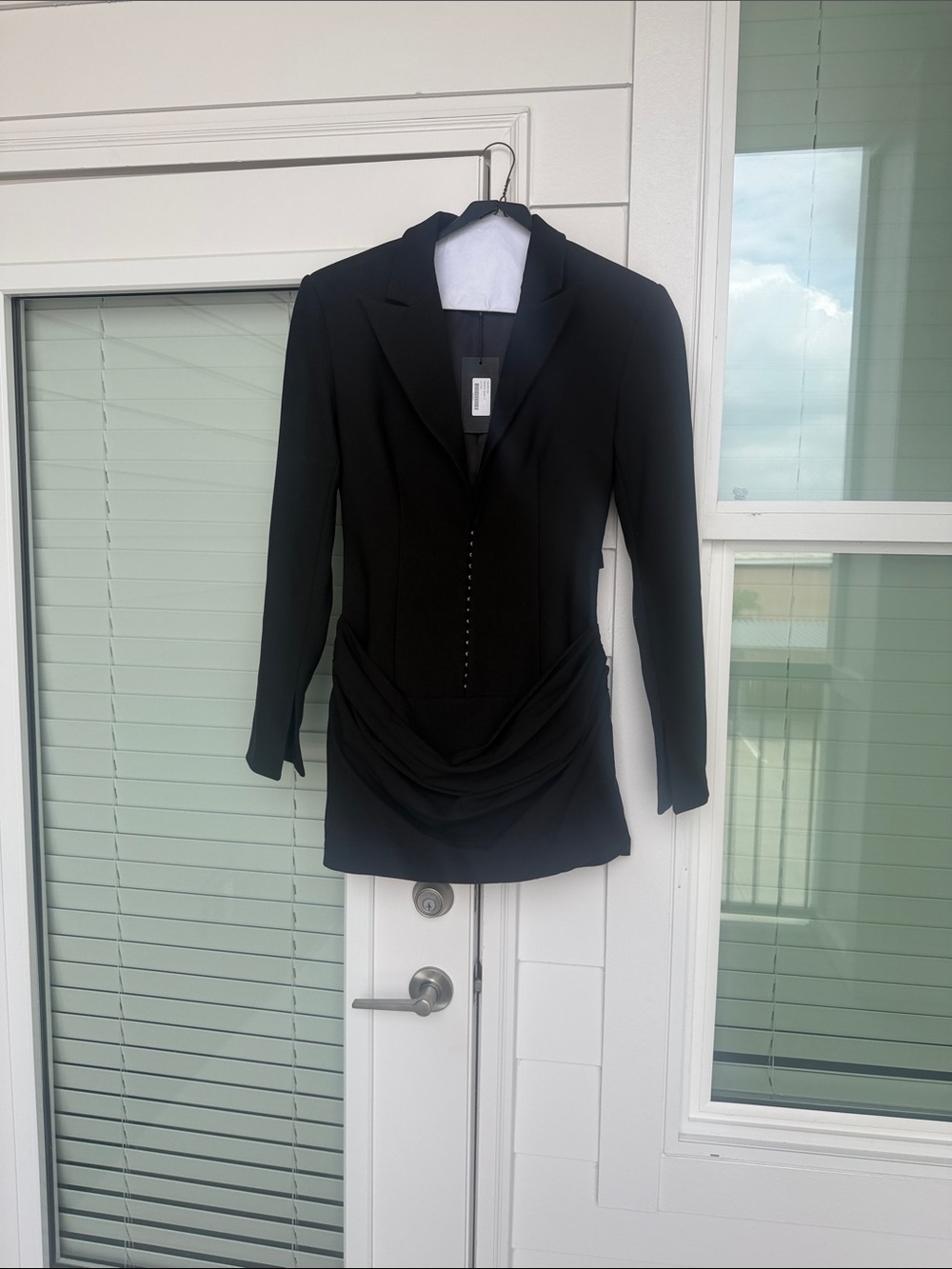 Black Draped Front Blazer
